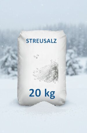 20 kg Streusalz-Sack in Winterlandschaft