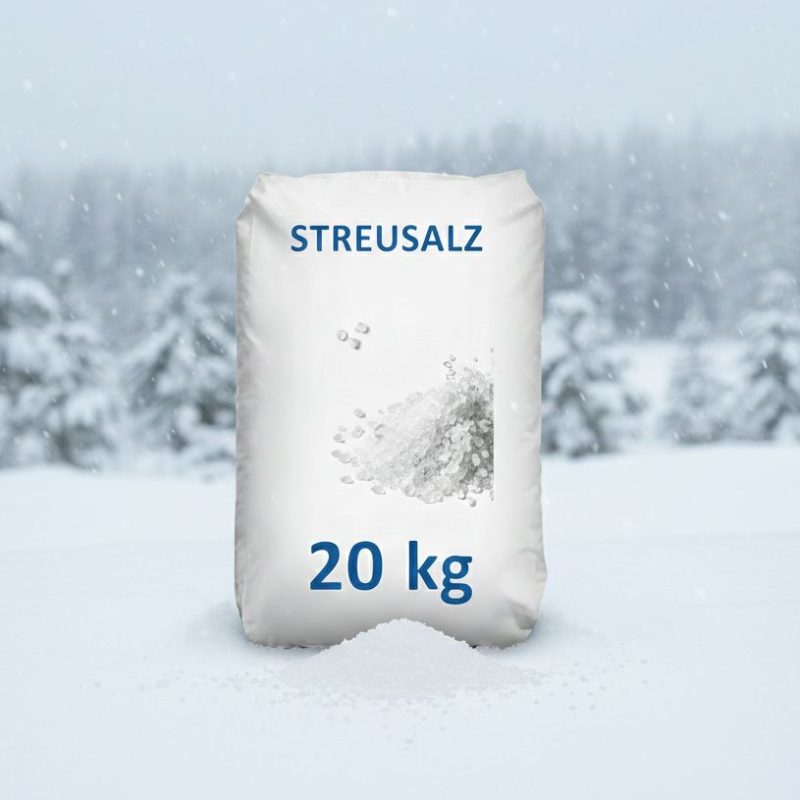 20 kg Streusalz-Sack in Winterlandschaft